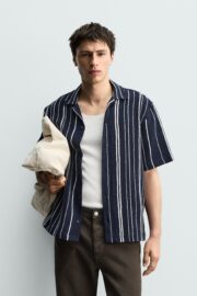 CHEMISE À RAYURES EN JACQUARD, COUPE CLASSIQUE